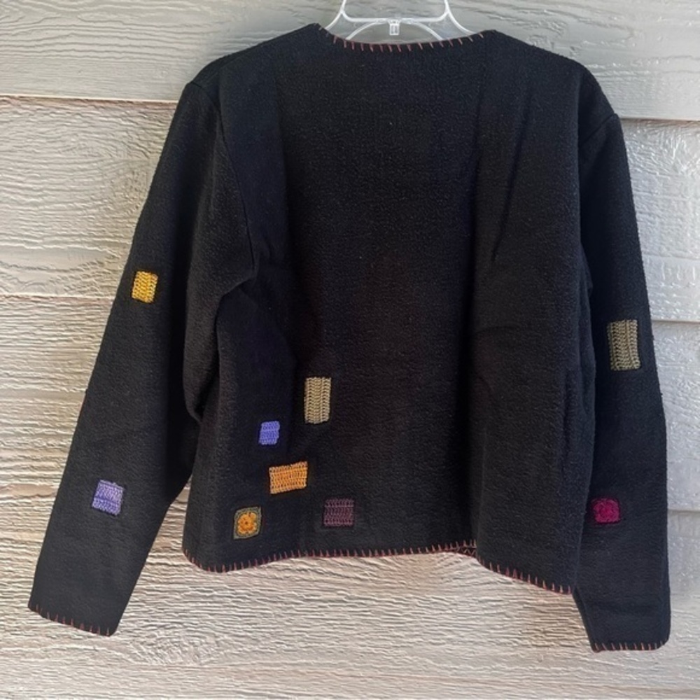 Christopher & Banks Women Embroidered Sweater Shacket Multi Black Sz S/M‎ - Picture 3 of 11